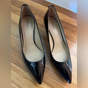 Excellent condition Michael Kors patent black kitten heels